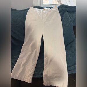 Maeve White Wide-Leg corduroy pants